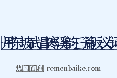 用东坡武昌寒溪韵三篇反义词是什么意思的图片